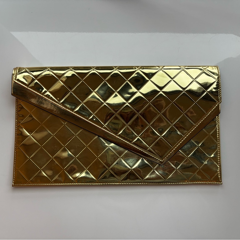BCBGMaxazria Oversized Gold Clutch Purse